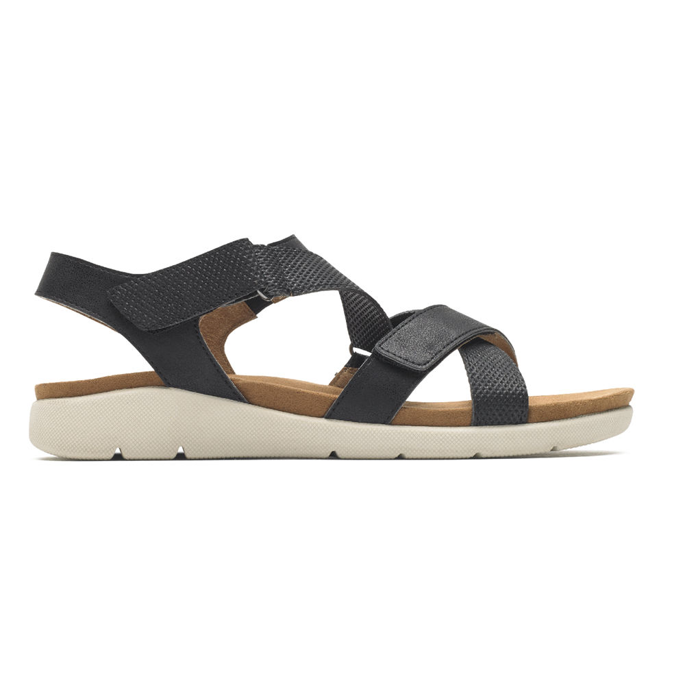 Rockport Sandaler Dame Svart - Eileen X-Strap - JEUF47610